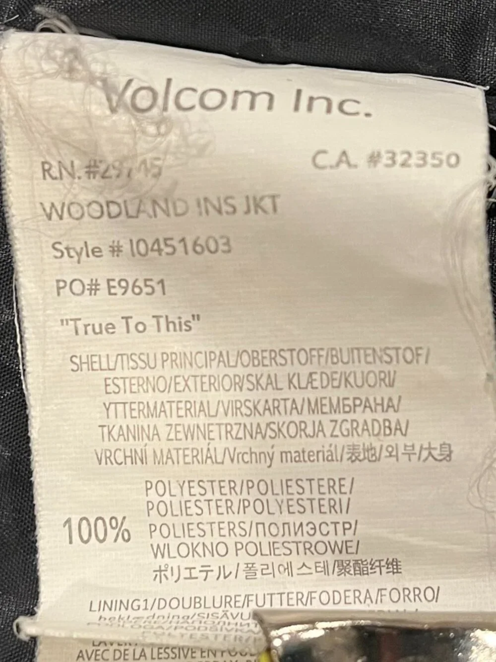 Volcom Kids Medium Long Woodland Insulated Ski Snowboard Blue Yellow Jacket